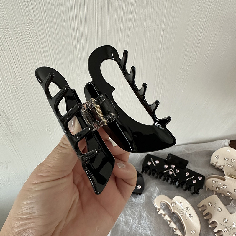 Niche Sød Cool Powder Diamant Kærlighed Grib Clip Haj Clip Diamant Carving Hår Grib Baghovedet Dame Clip Hårnåle Hårtilbehør_voghion.com