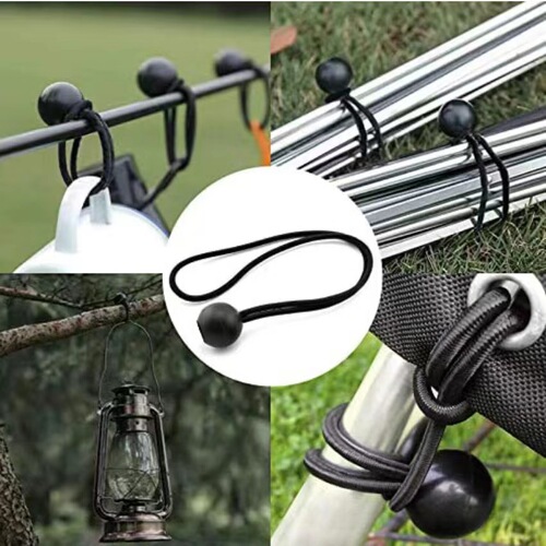 Outdoor tent canopy mountaineering bag camping fixed bundling plastic ball head round elastic band bungee elastic