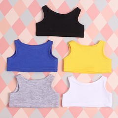 20厘米娃衣T恤15厘米娃衣背心明星同款背心棉花娃娃背心無袖白T恤
