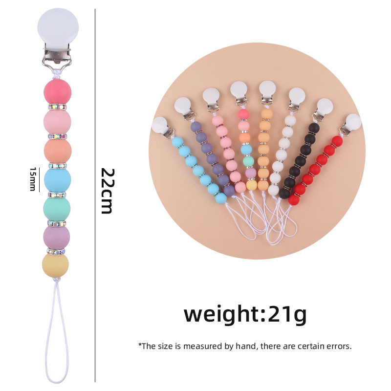 Nuevos suministros para bebés chupete cadena creativa DIY colorido agua ladrillo intermitente chupete cadena anti-caída