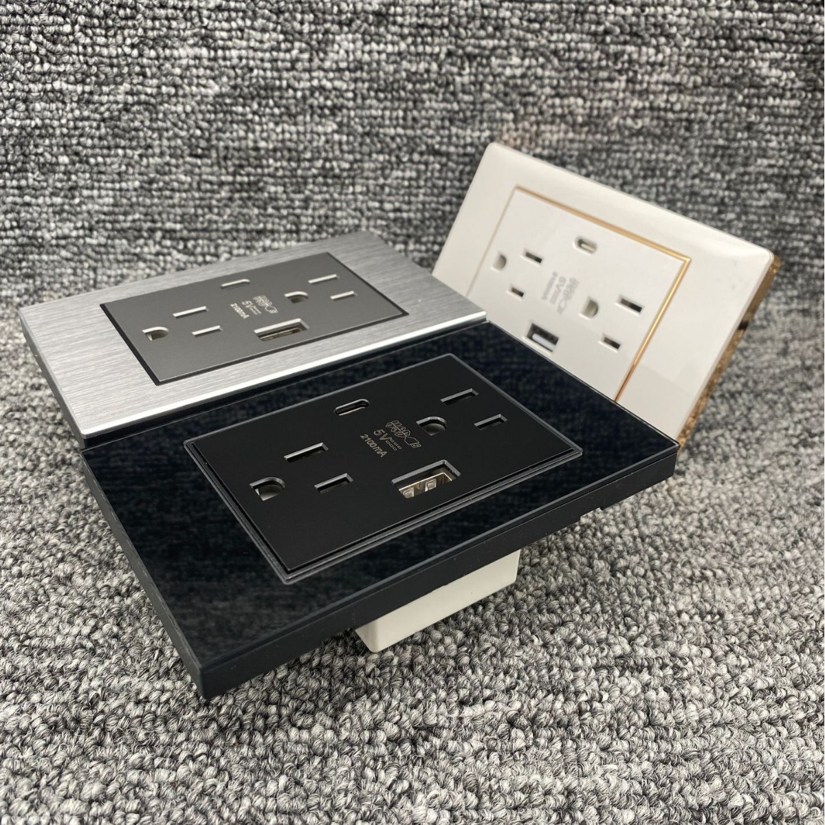 美标118型PC面板插座15A美规type c充电跨境厂家直供