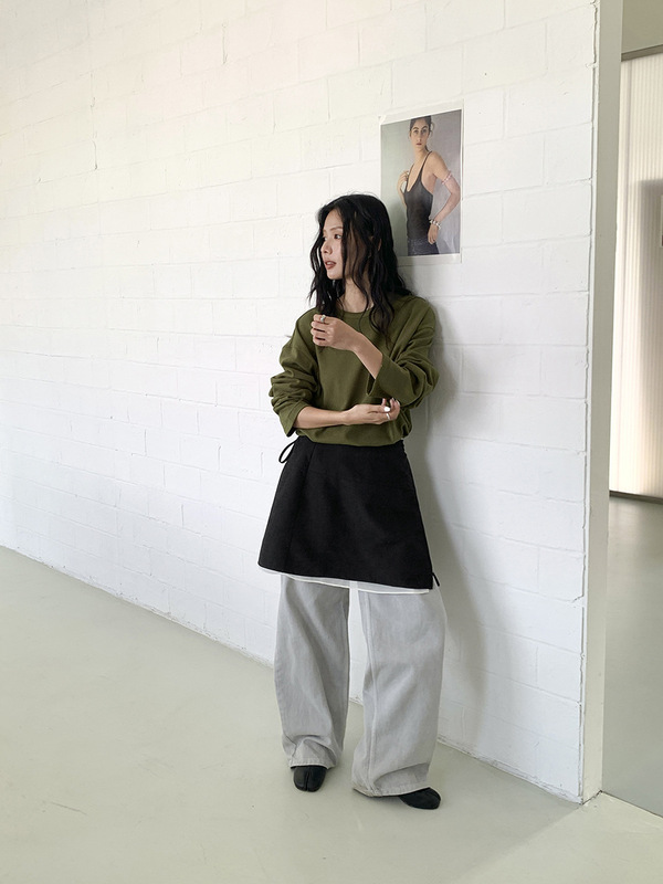 广州十三行2025秋韩风小众设计叠搭层次感一片式屁帘半身裙03102|undefined