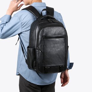 Nuevas mochilas transfronterizas para hombres mochilas ociosas de gran capacidad de cuero suave pu mochilas de computadoras de negocios mochilas de estudiantes universitarios