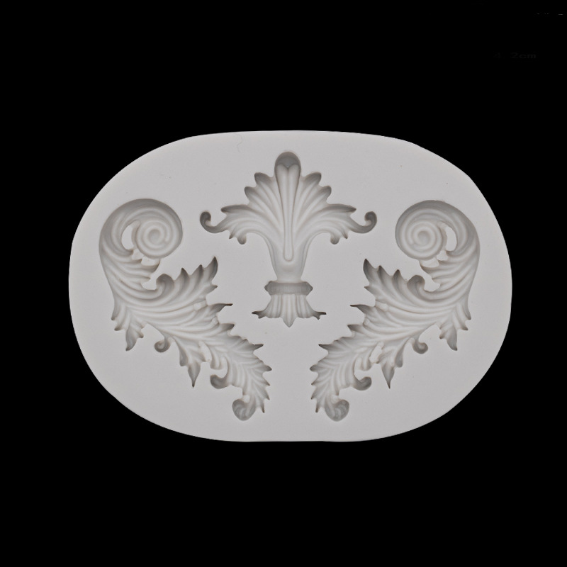 DIY decoración de la torta vendimia del cordón flor Vine Palacio alivio Totem forma fondant silicona molde arcilla chocolate