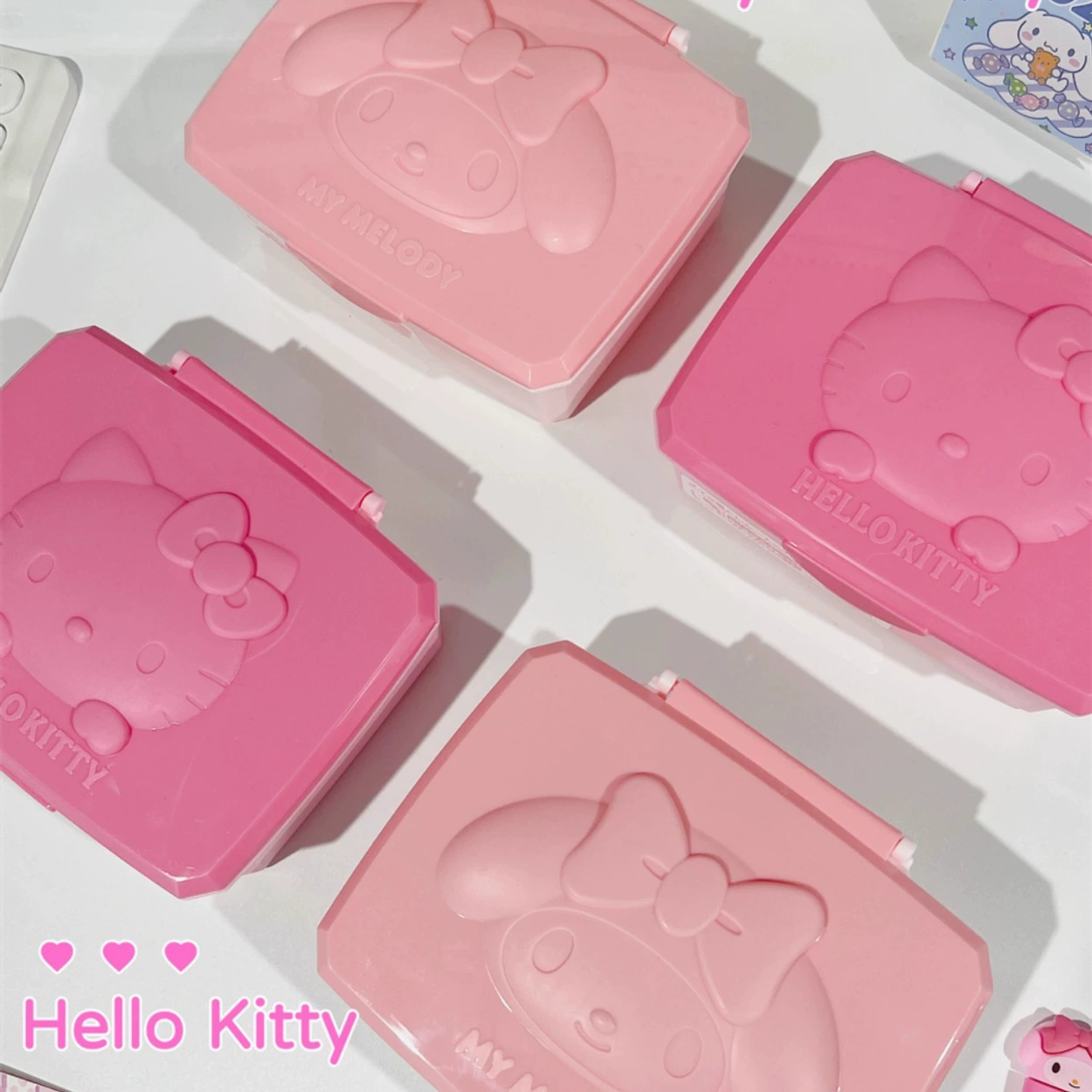 Hello kitty, подлинные мультяшные многоразовые хлопковые диски для хранения, коробка хранения