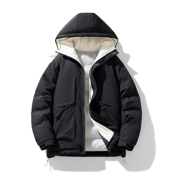Burgundy quilted cotton jacket for men and women, winter thickened new Chinese-style padded bomber jacket
