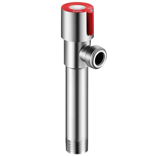 Wholesale 304 stainless steel three-way valve for hot water heaters, toilets, home use 4/2 angle valve, one inlet two outlets extended water stop valve