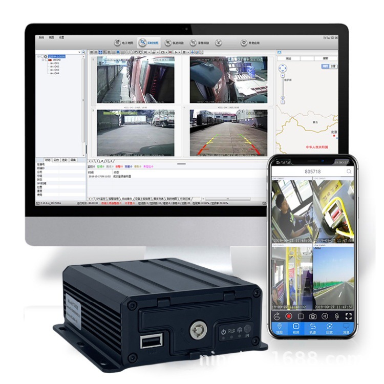 1080P4G 전체 네트워크 GPS 포지셔닝 트럭 트럭 엔지니어링 듀얼 SD 트럭 탑재 감시 HD 비디오 레코더