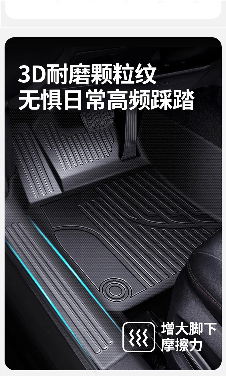 Full coverage TPE car floor mats, custom-fit for all models, suitable for both new and old cars