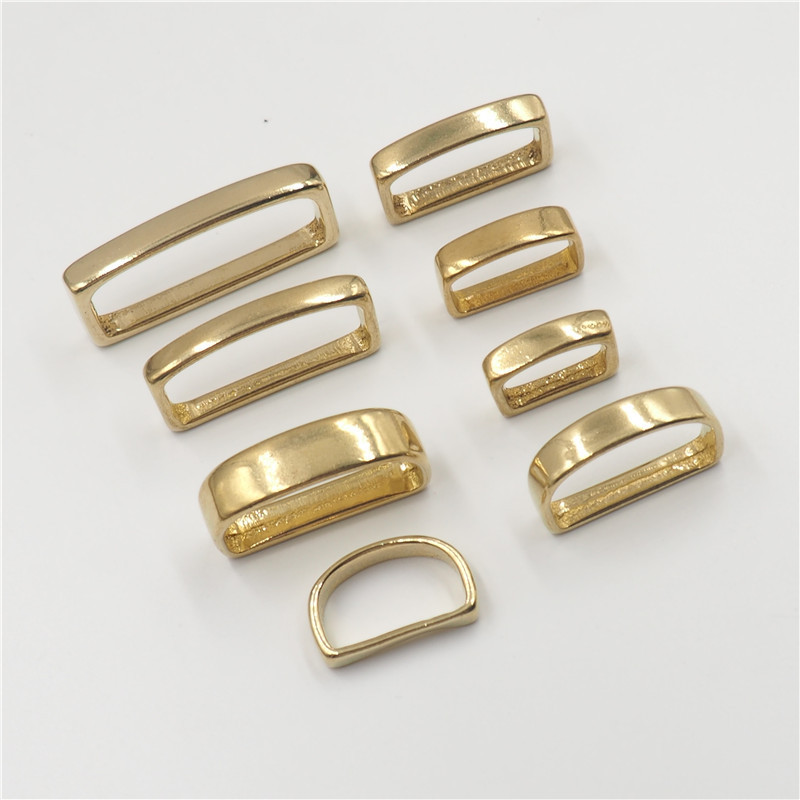 Brass Meson Ring Square Buckle Belt Buckle Belt Fixed Tail Clip 13-40mm Pure Copper Belt Ring Belt Ring