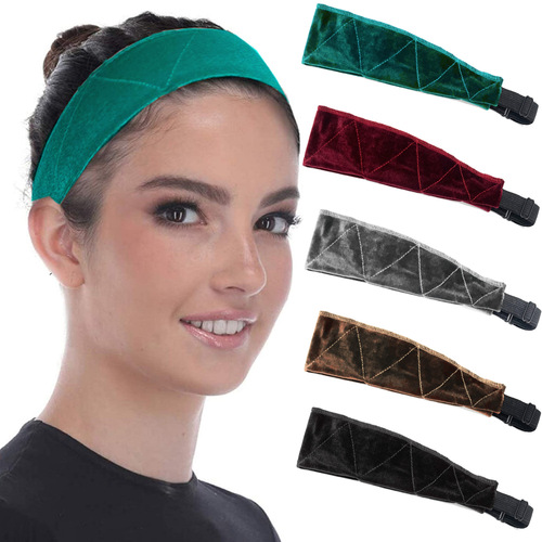 European and American women's sports headbands, adjustable velvet hairbands, non-slip elastic retro hairbands, wig headbands and hair accessories