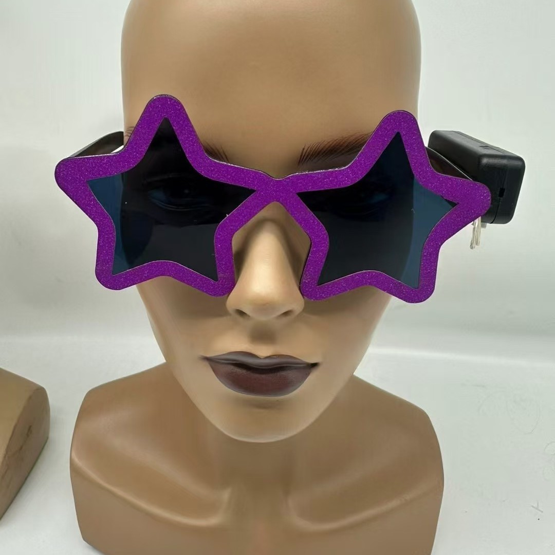 Led gafas luminosas estrellas de fiesta bar bungee festival de música props de animación pentagonal rescate cool