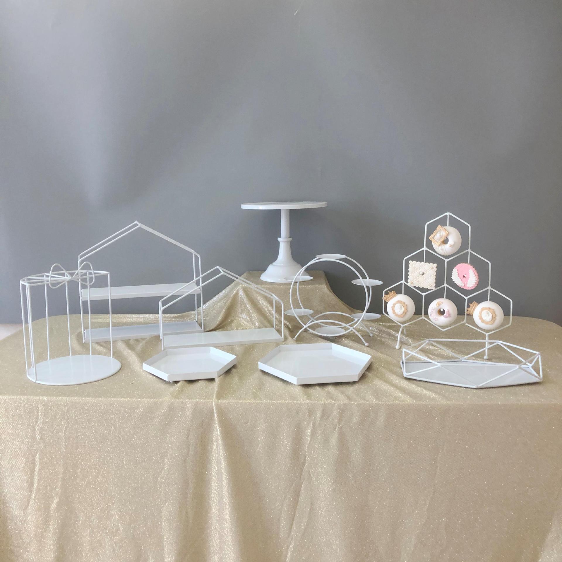 Estilo europeo blanco postre decoración de la Mesa soporte de exhibición pastel de cumpleaños estante comida fría té descanso Mesa merienda té de la tarde stand image 21