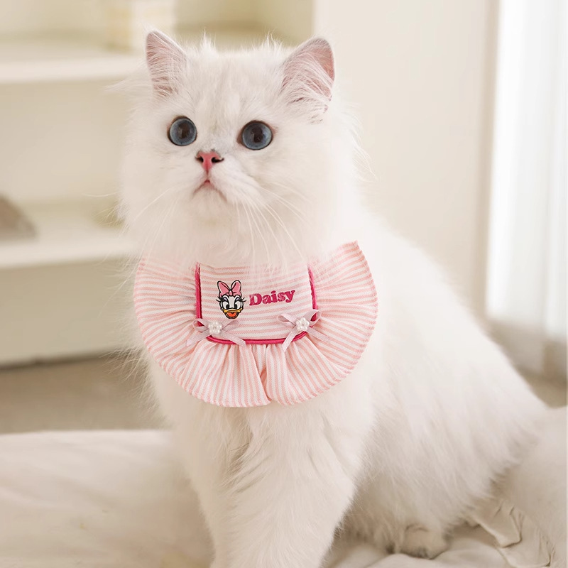 Disney Mickey serie Daisy toallas de saliva gatito arco rosa lindo围兜 ajustable accesorios para perros