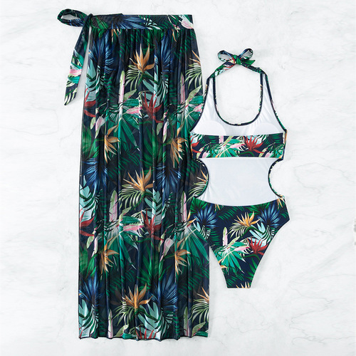 Printed new  European and American sexy bikini three-piece set slim vacation beach bikini swimsuit for women export