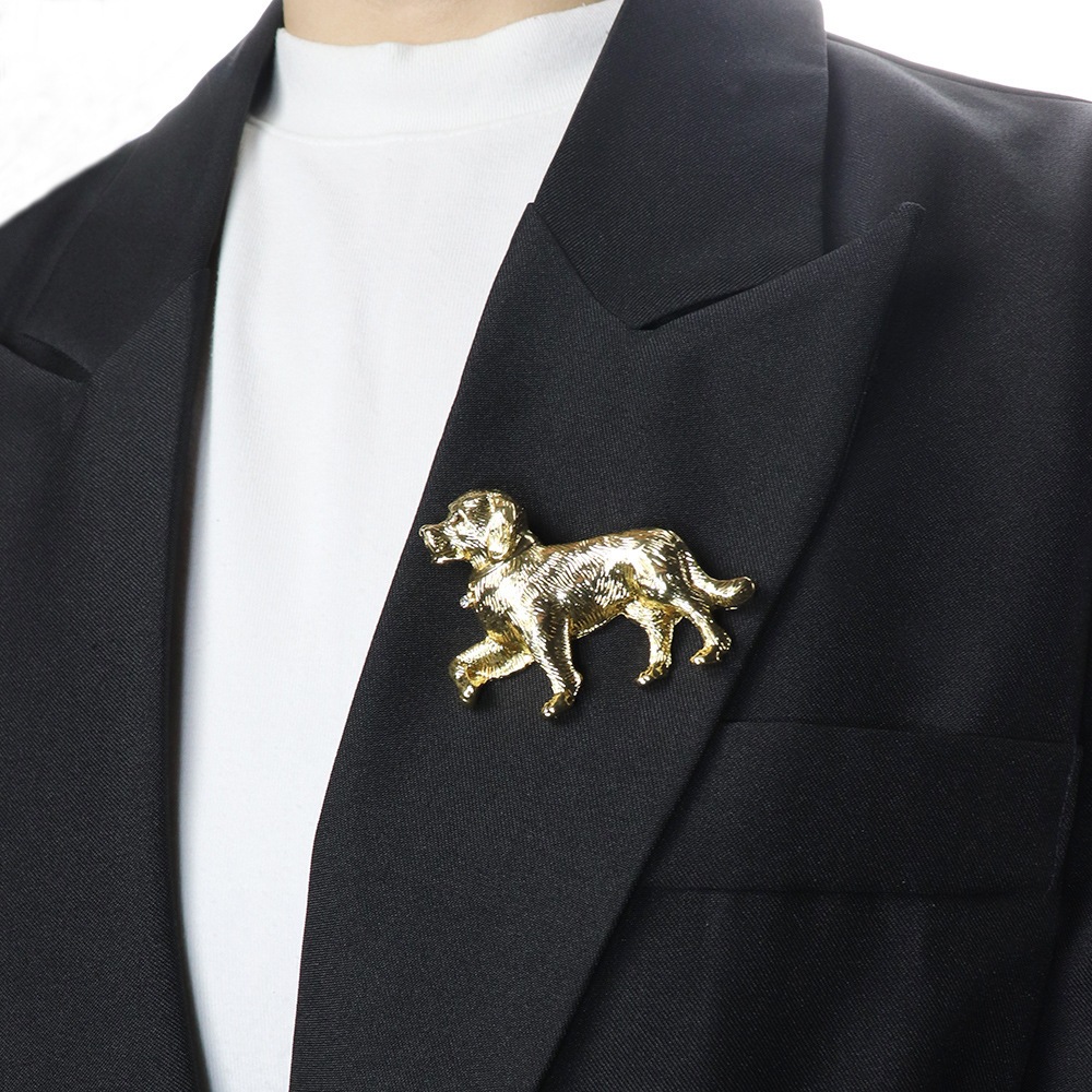Diseñador de nicho medieval vintage perro broche vintage animal amor perro accesorios de ropa image 4