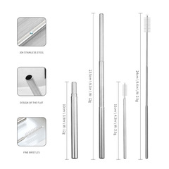 廠家直銷不鏽鋼收縮吸管飲料杯子便捷彩色亞馬遜304收縮吸管套裝