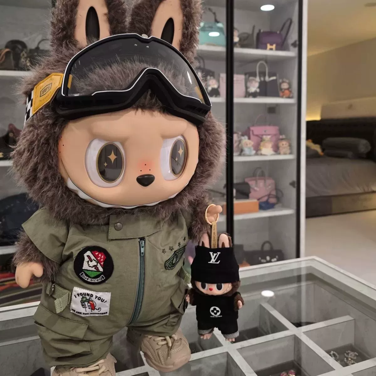 Детская одежда Labubu, 58 см, подвесной крой, кемпинговый стиль, цельный костюм, джинсовая, модная, оригинальная ручная работа.