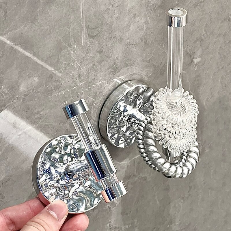 Anillo de pelo acrílico gancho de pared sin agujeros perforación anillo de pelo estante clip de pelo joyería banda de pelo cuerda de cabeza de almacenamiento gancho adhesivo