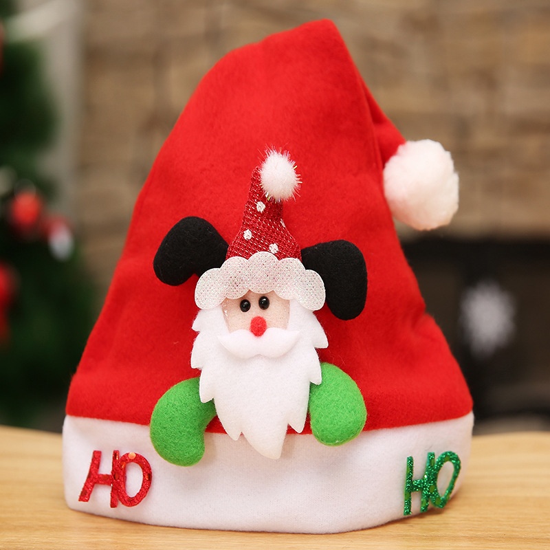 Chapeau de Noël Autocollants de Noël Dessin animé Bonnet de Père Noël Ornements pour enfants Chapeau de Père Noël Ornements de chapeau Chapeau de Père Noël familial_voghion.com