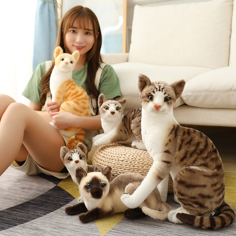 仿真猫公仔毛绒玩具小猫抱枕猫咪玩偶布娃娃可爱儿童女生安抚礼品