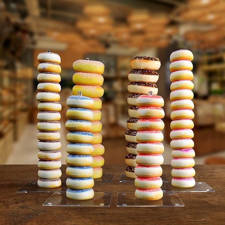 12mm亚克力甜甜圈展示架生日聚会甜品架6件套透明架