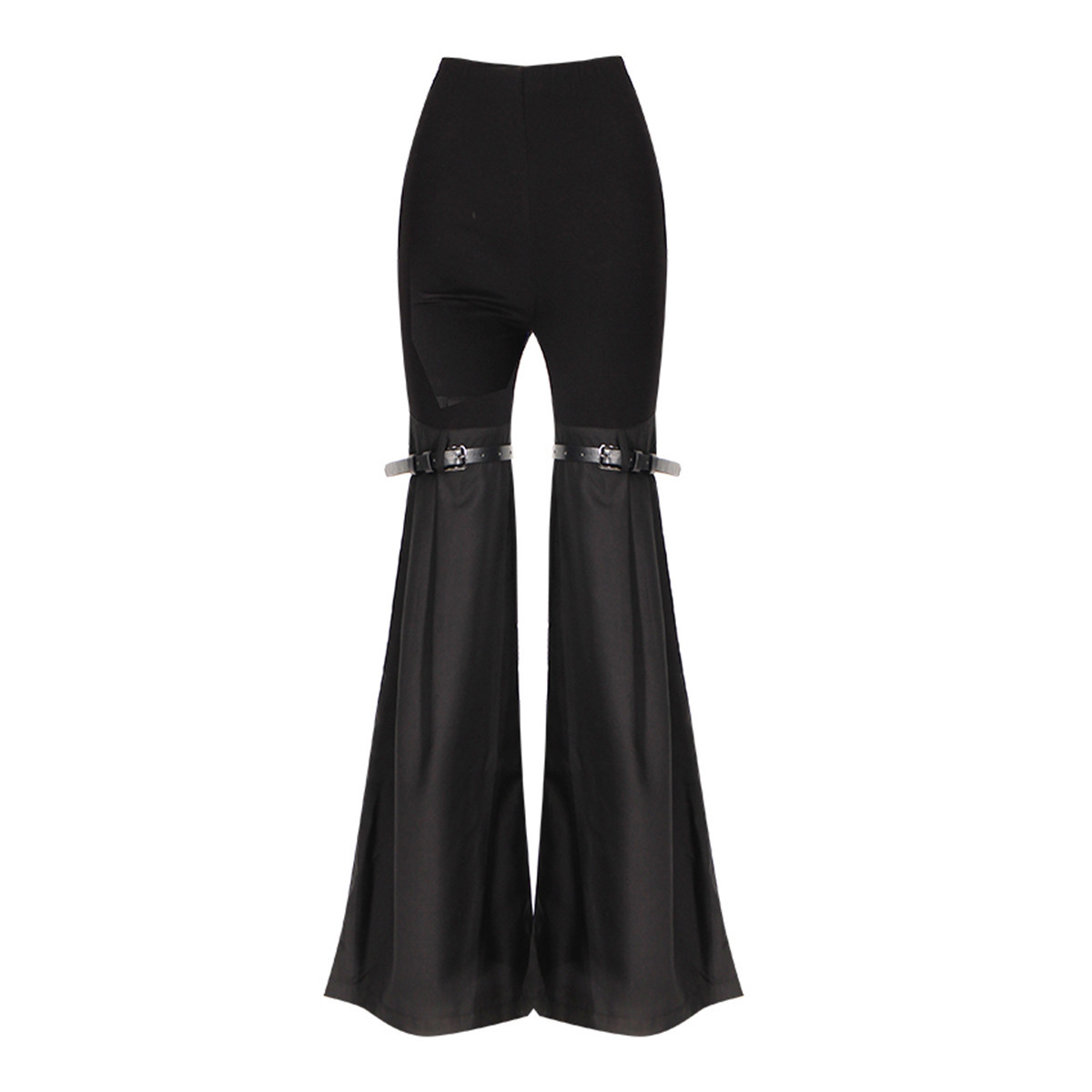 Streetwear Contrast-Stitch Flared Jeans – High-Waisted Cotton Blend Wide-Leg Pants With Raw Hem (S-XL, Non-Stretch Retro Fit)_mkmklike.com