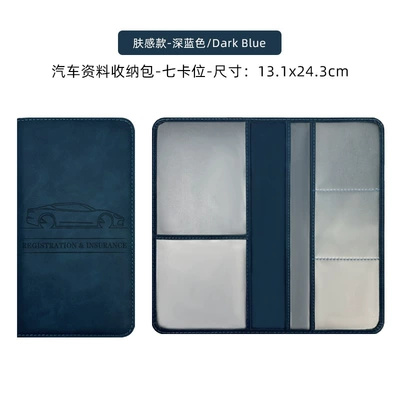 Sürətlər qutusu və əl tormozu başlıqları: insurance information file protector, leather - soft-touch-car-bag-in-deep-blue