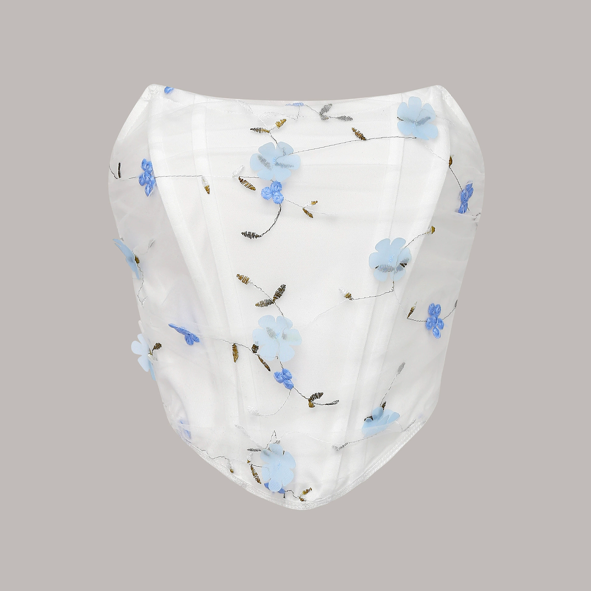 Европейская и американская трансграничная мода с вышивкой из рыбьей кости бабочка ниша не ветер дизайн женский топик 60650