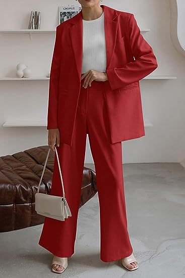 Women's Pant Set For Work Autumn Winter Professional Two Piece Outfit_voghion.com