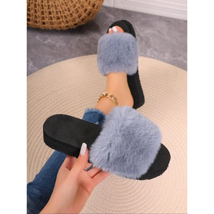 L 78948 Plush flat slippers ë�qƽ��һ���Ͽ羳���uͨ���R