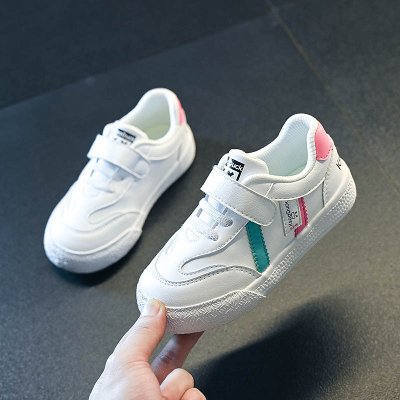 Baby Toddler Shoes Children's Board Shoes Boys Shoes 2023 Spring and Autumn New Leather White Shoes Trendy Brand Girls Casual Shoes