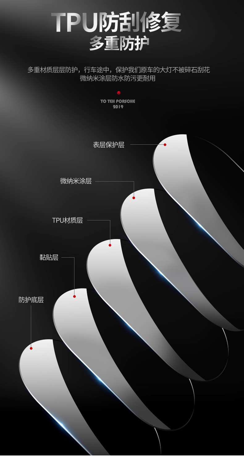 Suitable for Cadillac Atslxt4 Xt5 Xt6 Ct6 Blackened Headlight Film Tpu Taillight Protective Film Transparent Film