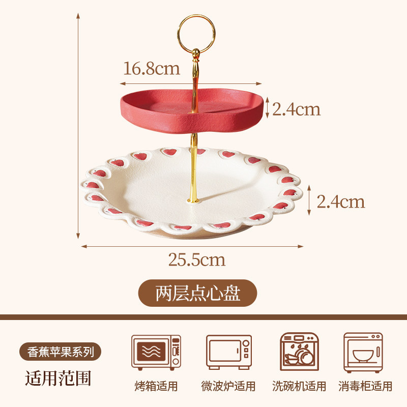 Frosted【Underglaze Color】-Apple Skewers Plate (Set)