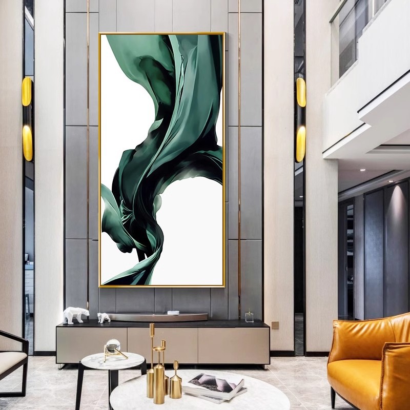 Pasillo moderno pintura decorativa abstracta simple línea cinta Nórdico mural creativo paisaje Luz de lujo puerta de entrada pintura colgante