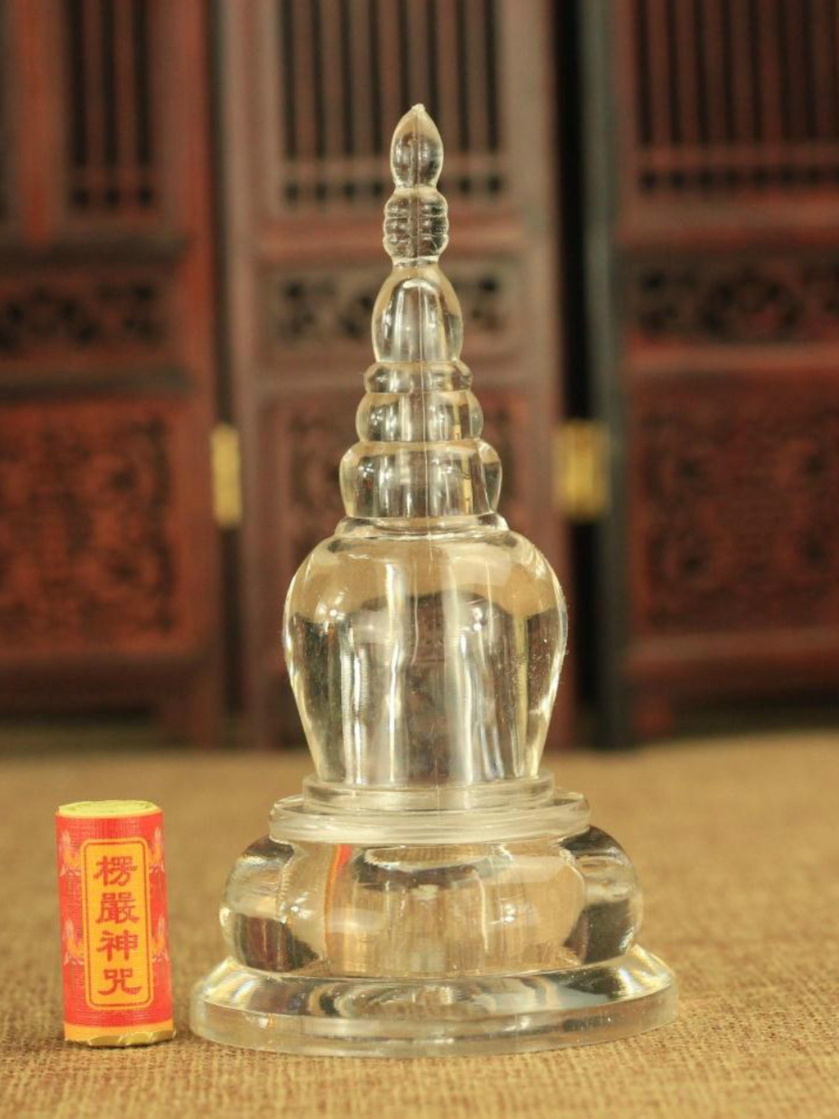 Transparent Pagoda Small Large Acrylic Crystal Sarira Tower Buddhist Tower Offerings Sarira Safflower Exquisite Craftsmanship