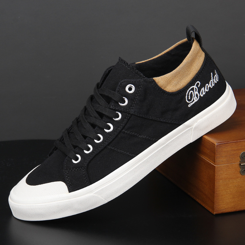 Atmungsaktive Herren Freizeitschuhe Canvas Low Top Sneaker_voghion.com