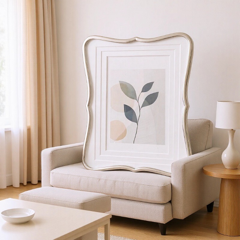 Simple Silver Metal Frame with Three-Layer Cardboard Inserts, Soft-Style Minimalist Photo Frame for Tabletop Display Simple Silver Metal Frame with Three-Layer Cardboard Inserts, Soft-Style Minimalist Photo Frame for Tabletop Display