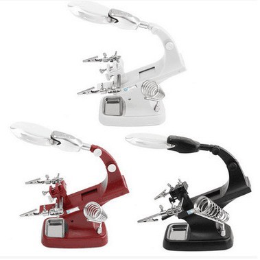 夹子带灯放大镜维修工具USB台式360转动维修工业金属放大镜7023A