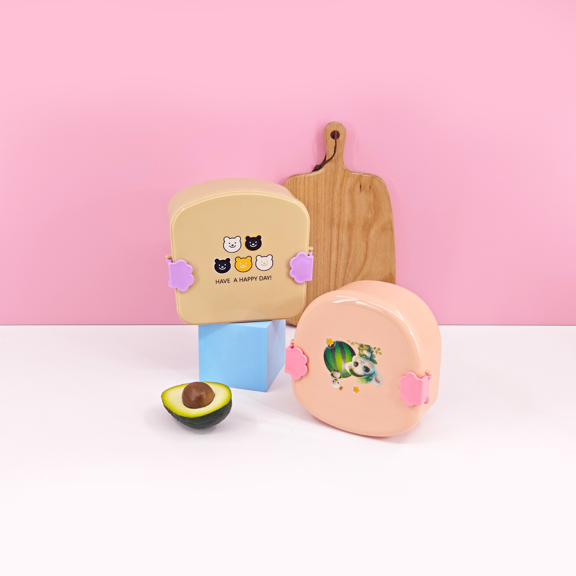 Caja de almuerzo de tostada de dibujos animados lindo personalizada para niños que van a la escuela Caja de almuerzo especial para estudiantes portátiles