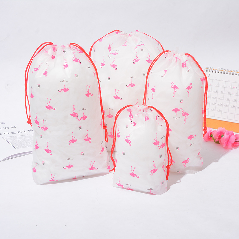 Bolsas con cordón al por mayor, transparentes, esmeriladas, de plástico, para almacenamiento de ropa y zapatos, en stock, bolsas de embalaje impermeables