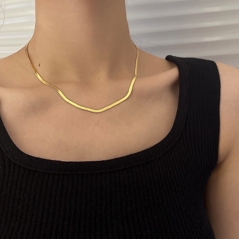 18g Weight Simple Style Geometric Solid Color Titanium Steel Necklace 1 Piece