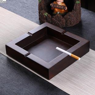 Ebony Solid Wood Ashtray Household Large Creative Stylish Retro Ashtray Living Room Coffee Table Extra Large Anti-Fall