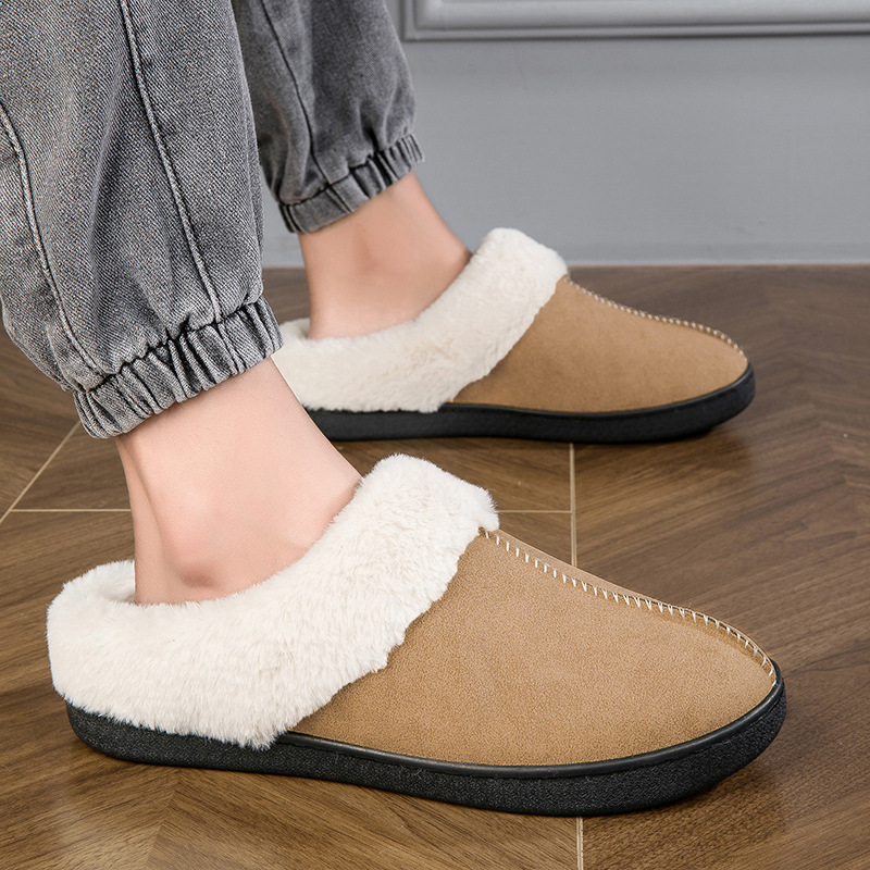 Autunno Inverno Scarpe calde da coppia di alta qualità foderate in pile da uomo, taglie grandi, antiscivolo, a punta chiusa, morbide e ammortizzate, Northeast_voghion.com