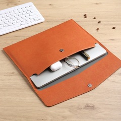 Wholesale A4 Leather Business File Bag Large Capacity File Storage Bag Contract Documents Button PU Archive Bag