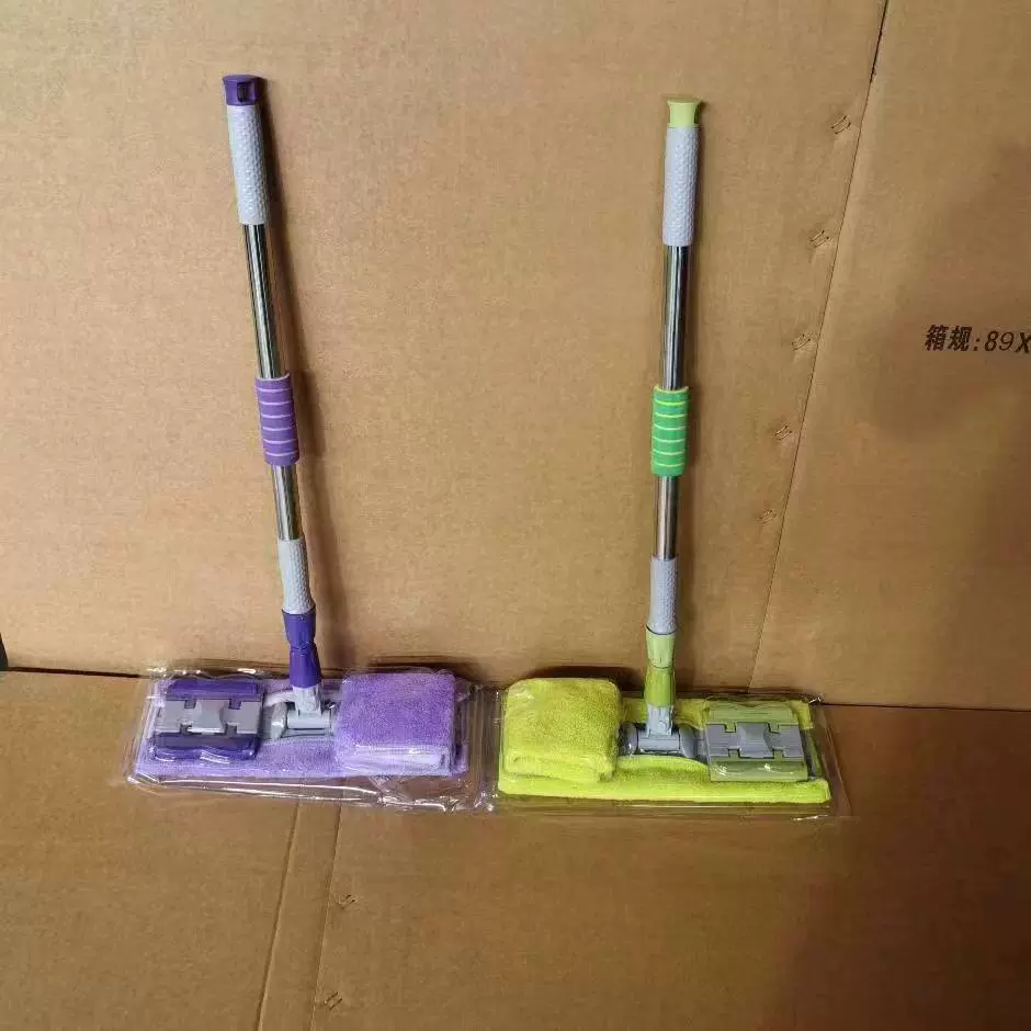 夹布拖把 家用平板拖把夹毛巾拖布干湿两用 木地板懒人拖把一拖净