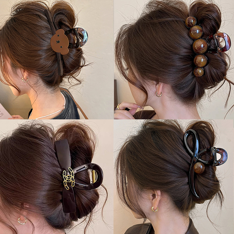 oversized 13cm more than grip female 2025 new simple large high sense barrettes back head shark clip