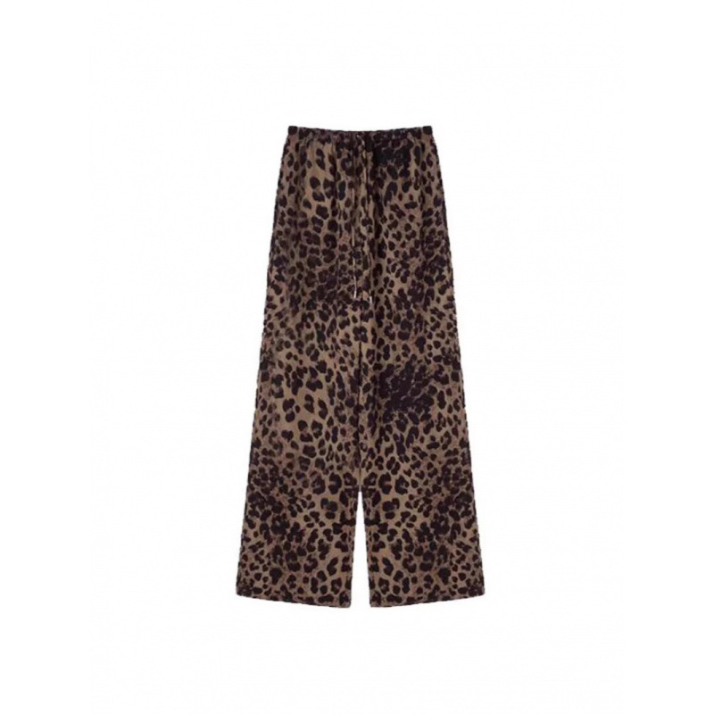 Fashionable Pants 14mm Silk Crepe De Chine Mulberry Silk Flowy Leopard Print Shorts Air Pants Wide-Leg Pants Long Pants Fashionable Pants 14mm Silk Crepe De Chine Mulberry Silk Flowy Leopard Print Shorts Air Pants Wide-Leg Pants Long Pants