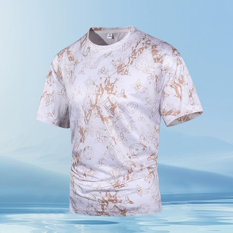 [Трансграничный экспорт] 2025 новая летняя модная футболка с круглым вырезом и короткими рукавами с цифровым принтом