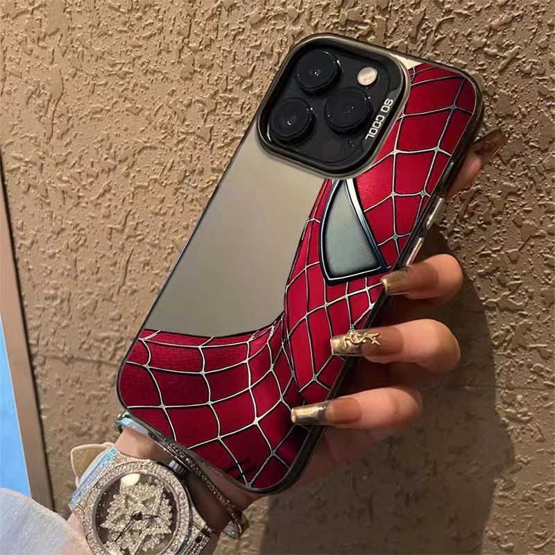 Fashionable Brand Spider-Man Suitable for Apple 16/15 Promax Mobile Phone Case 11/12/13 Pro New 14Plus Color Silver